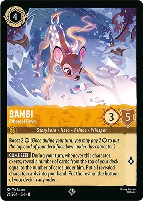Bambi - Ethereal Fawn - 24/204 Super Rare Disney Lorcana card from Winterspell, Near Mint Normal