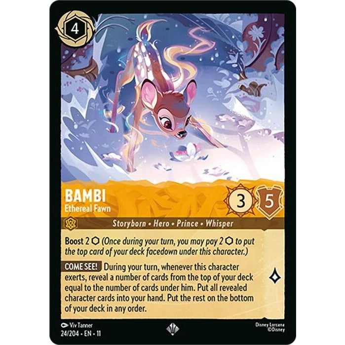 Bambi - Ethereal Fawn - 24/204 Super Rare Disney Lorcana card from Winterspell, Near Mint Normal