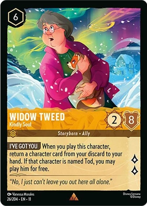 Widow Tweed - Kindly Soul - 26/204 Rare Disney Lorcana card from Winterspell, Near Mint Normal