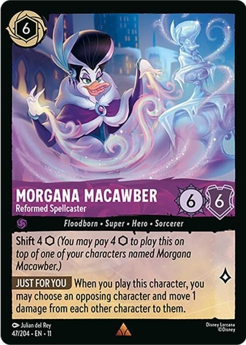 Morgana Macawber - Reformed Spellcaster - 47/204 Rare Disney Lorcana card from Winterspell, Near Mint Normal
