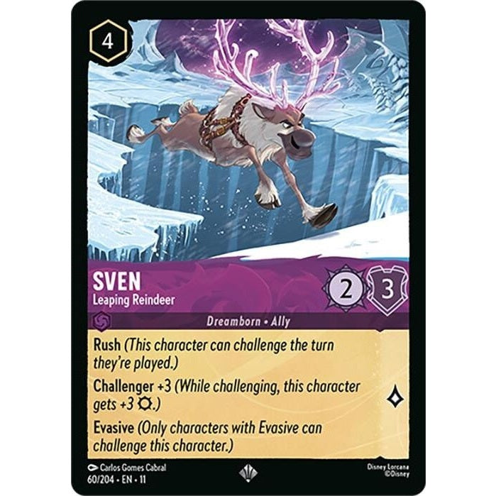 Sven - Leaping Reindeer - 60/204 Super Rare Disney Lorcana card from Winterspell, Near Mint Normal