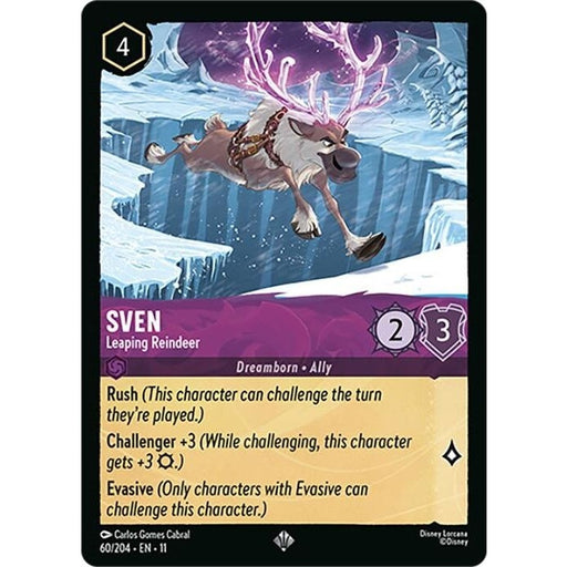Sven - Leaping Reindeer - 60/204 Super Rare Disney Lorcana card from Winterspell, Near Mint Normal
