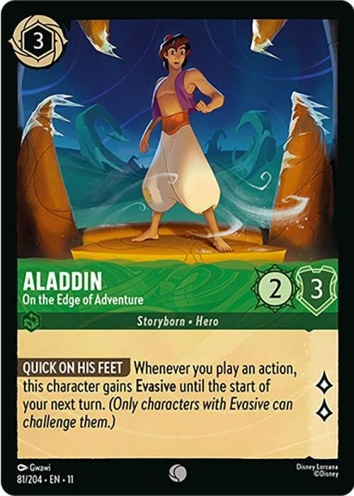 Aladdin - On the Edge of Adventure - 81/204 Common Disney Lorcana card from Winterspell, Near Mint Normal