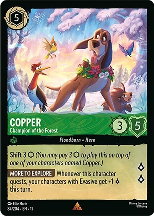 Copper - Champion of the Forest - 84/204 Rare Disney Lorcana card from Winterspell, Near Mint Normal