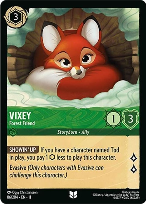 Vixey - Forest Friend - 86/204 Uncommon Disney Lorcana card from Winterspell, Near Mint Normal