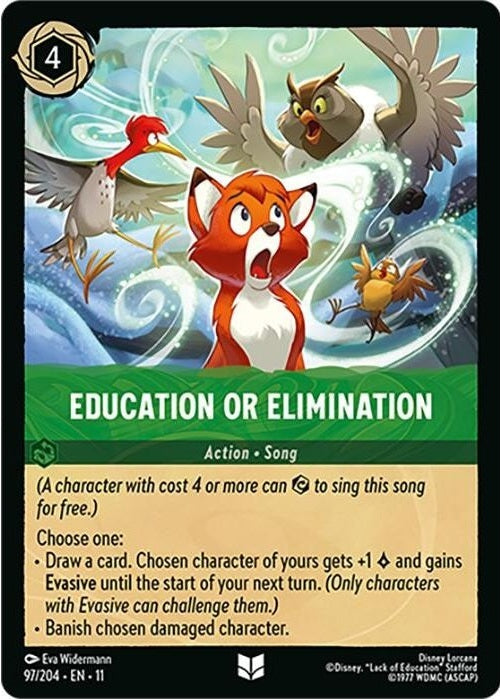 Education or Elimination - 97/204 Uncommon Disney Lorcana card from Winterspell, Near Mint Normal