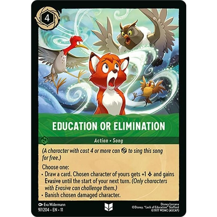 Education or Elimination - 97/204 Uncommon Disney Lorcana card from Winterspell, Near Mint Normal
