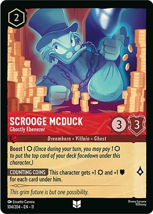 Scrooge McDuck - Ghostly Ebenezer - 104/204 Uncommon Disney Lorcana card from Winterspell, Near Mint Normal