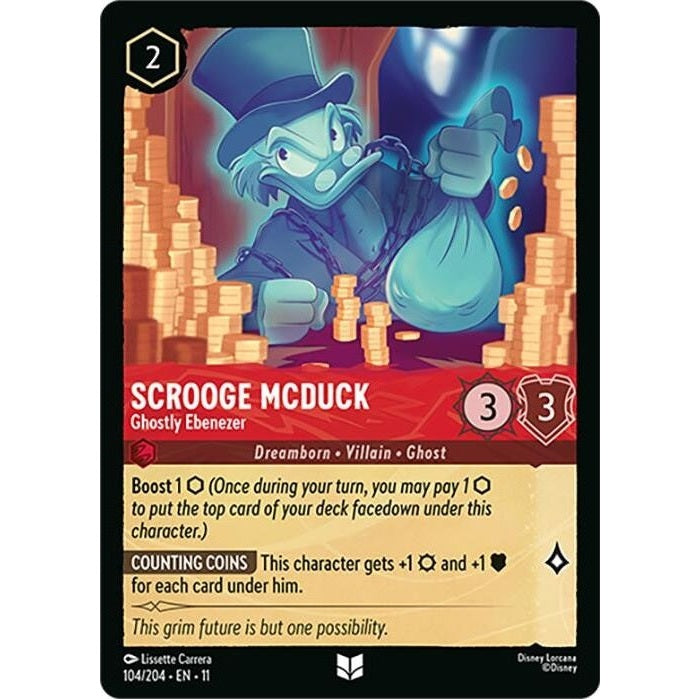 Scrooge McDuck - Ghostly Ebenezer - 104/204 Uncommon Disney Lorcana card from Winterspell, Near Mint Normal