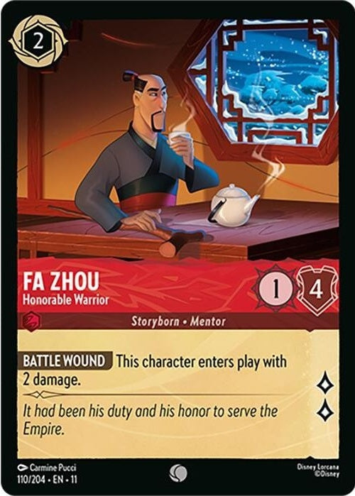 Fa Zhou - Honorable Warrior - 110/204 Common Disney Lorcana card from Winterspell, Near Mint Normal