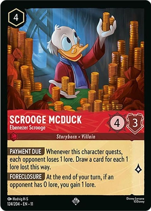 Scrooge McDuck - Ebenezer Scrooge - 124/204 Super Rare Disney Lorcana card from Winterspell, Near Mint Normal