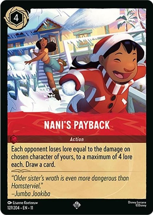 Nani's Payback - 127/204 Super Rare Disney Lorcana card from Winterspell, Near Mint Normal