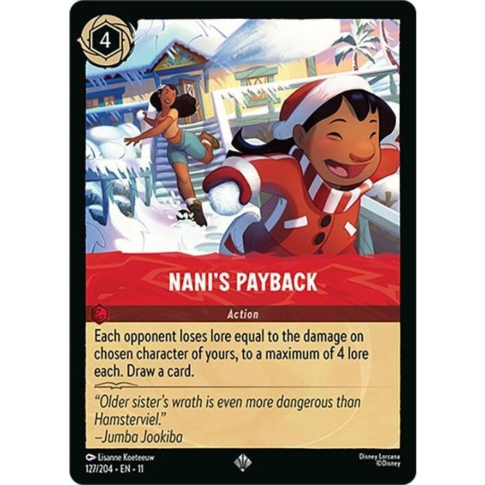 Nani's Payback - 127/204 Super Rare Disney Lorcana card from Winterspell, Near Mint Normal