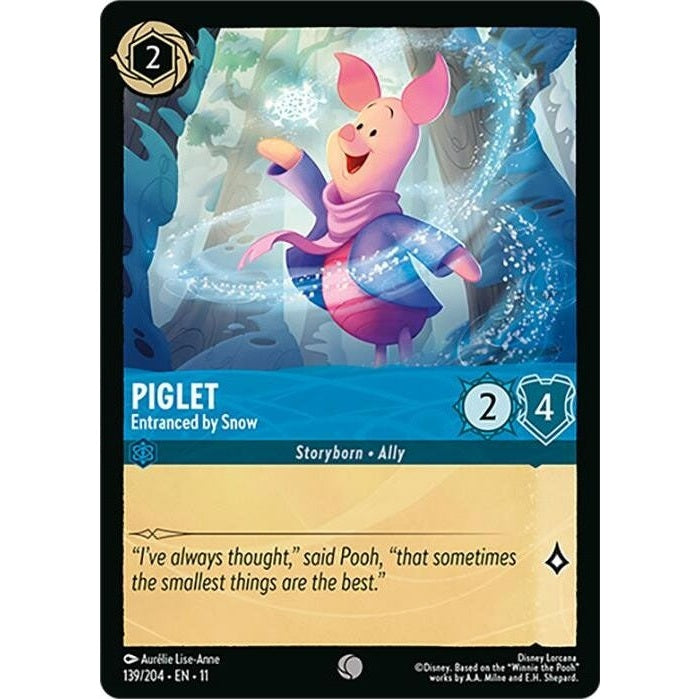 Piglet - Entranced by Snow - 139/204 Common Disney Lorcana card from Winterspell, Near Mint Normal