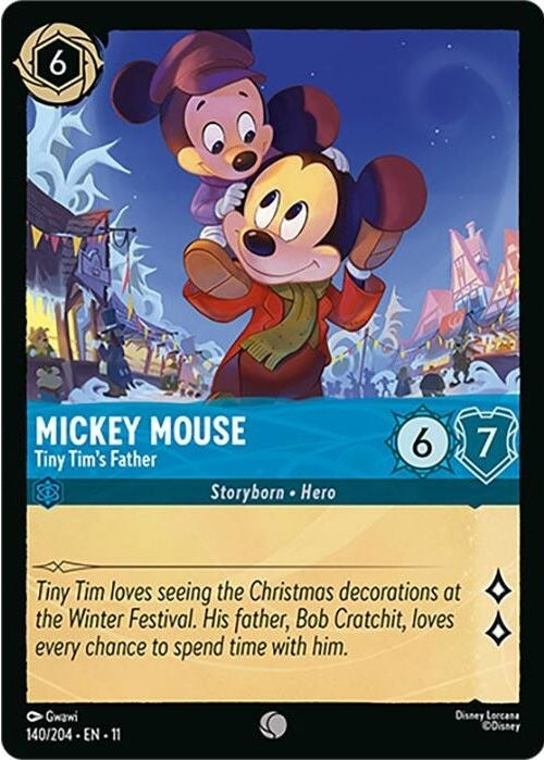 Mickey Mouse - Tiny Tim's Father - 140/204 Common Disney Lorcana card from Winterspell, Near Mint Normal