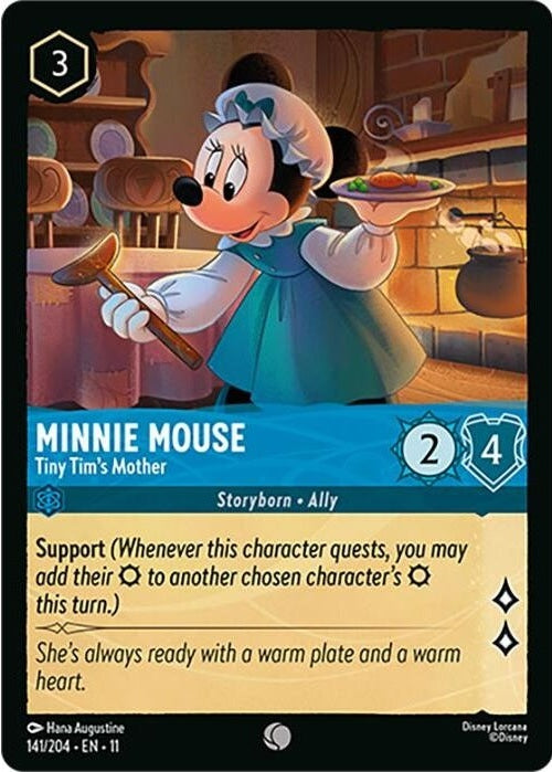 Minnie Mouse - Tiny Tim's Mother - 141/204 Common Disney Lorcana card from Winterspell, Near Mint Normal