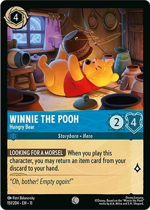 Winnie the Pooh - Hungry Bear - 151/204 Common Disney Lorcana card from Winterspell, Near Mint Normal