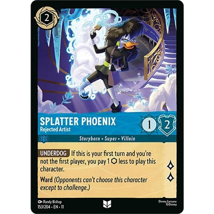 Splatter Phoenix - Rejected Artist - 153/204 Uncommon Disney Lorcana card from Winterspell, Near Mint Normal