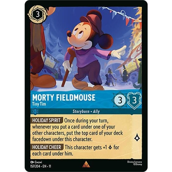 Morty Fieldmouse - Tiny Tim - 157/204 Rare Disney Lorcana card from Winterspell, Near Mint Normal