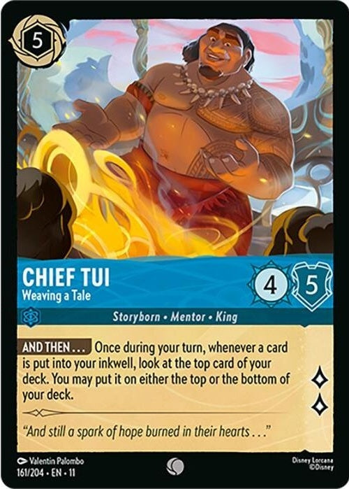 Chief Tui - Weaving a Tale - 161/204 Common Disney Lorcana card from Winterspell, Near Mint Normal