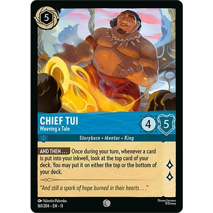 Chief Tui - Weaving a Tale - 161/204 Common Disney Lorcana card from Winterspell, Near Mint Normal