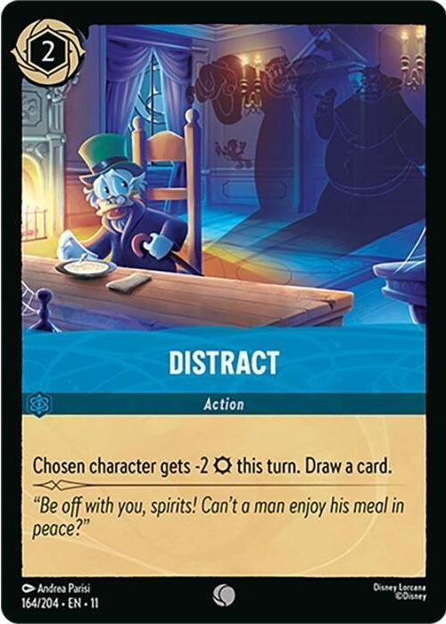 Distract - 164/204 Common Disney Lorcana card from Winterspell, Near Mint Normal
