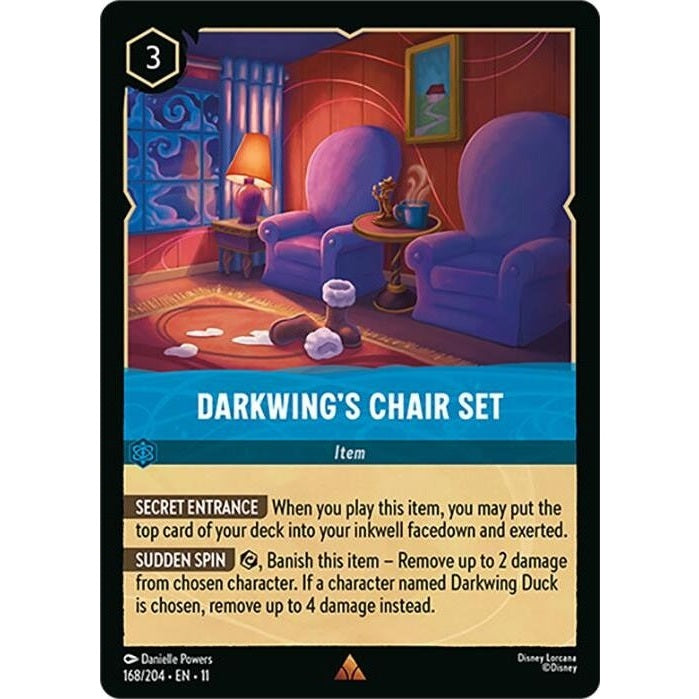 Darkwing's Chair Set - 168/204 Rare Disney Lorcana card from Winterspell, Near Mint Normal