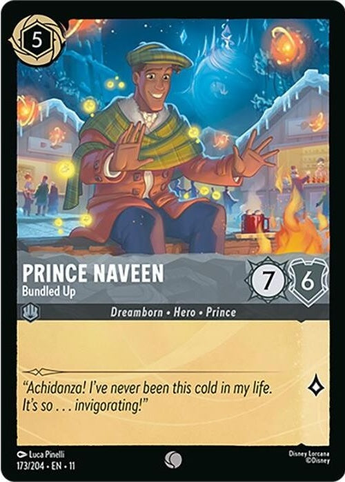 Prince Naveen - Bundled Up - 173/204 Common Disney Lorcana card from Winterspell, Near Mint Normal