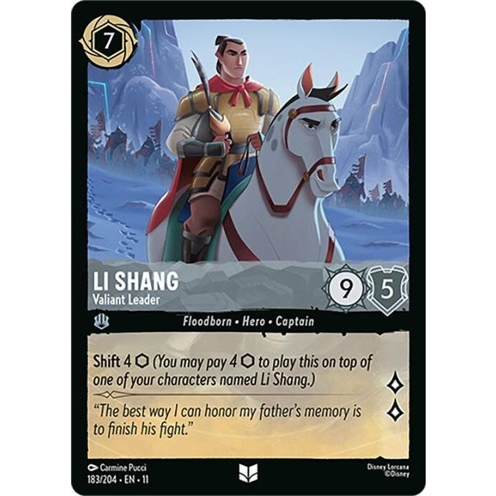 Li Shang - Valiant Leader - 183/204 Uncommon Disney Lorcana card from Winterspell, Near Mint Normal