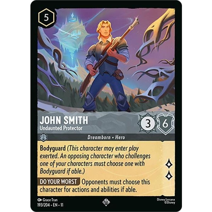 John Smith - Undaunted Protector - 193/204 Super Rare Disney Lorcana card from Winterspell, Near Mint Normal