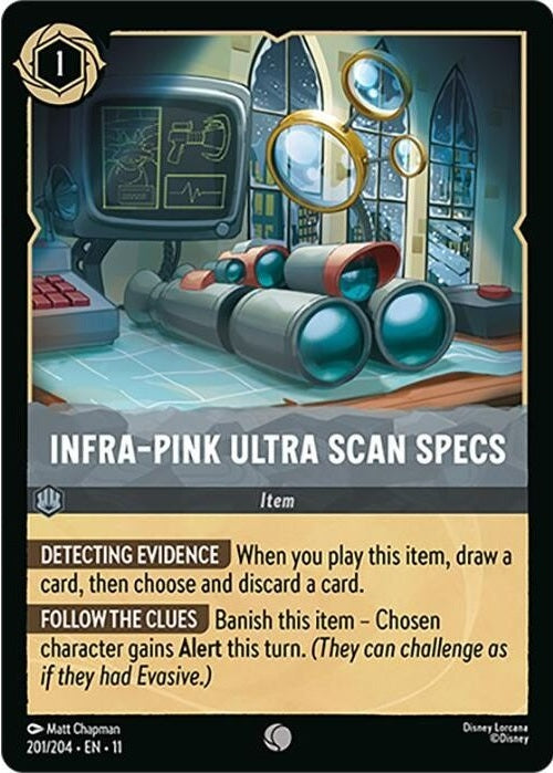 Infra-Pink Ultra Scan Specs - 201/204 Common Disney Lorcana card from Winterspell, Near Mint Normal