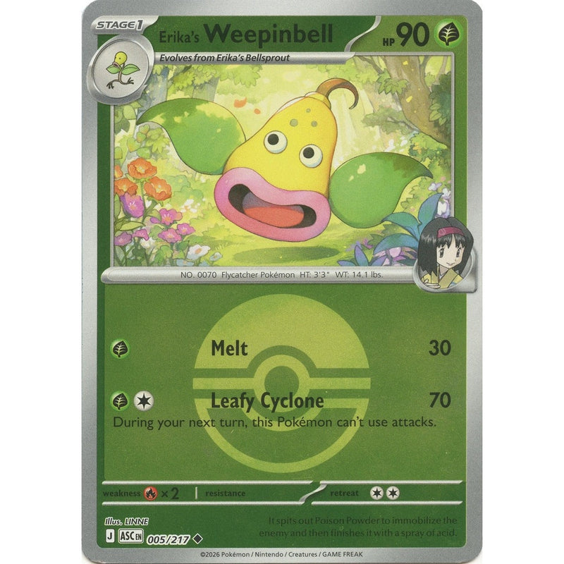 Erika's Weepinbell (Poke Ball) - 005/217 Uncommon Pokémon card from Ascended Heroes, Near Mint Reverse Holofoil