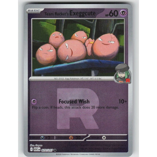 Team Rocket's Exeggcute (Team Rocket) - 077/217 Common Pokémon card from Ascended Heroes, Near Mint Reverse Holofoil