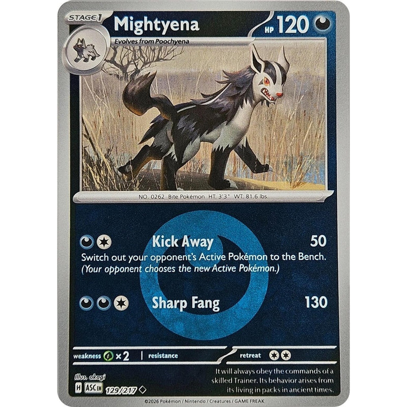 Mightyena - 129/217 (Energy Symbol Pattern) - 129/217 Uncommon Pokémon card from Ascended Heroes, Near Mint Reverse Holofoil