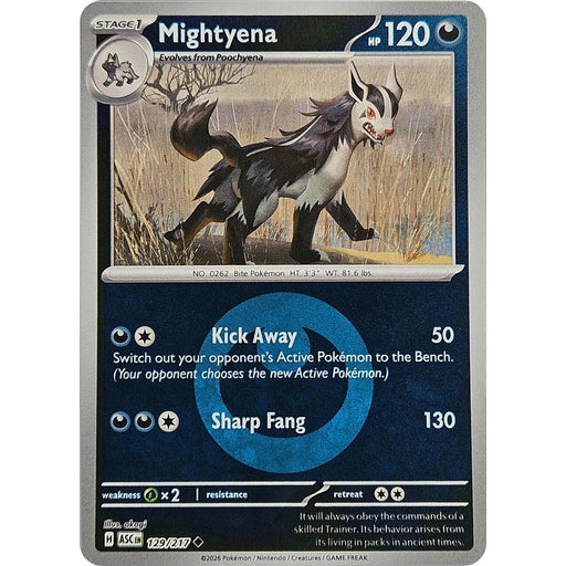 Mightyena - 129/217 (Energy Symbol Pattern) - 129/217 Uncommon Pokémon card from Ascended Heroes, Near Mint Reverse Holofoil