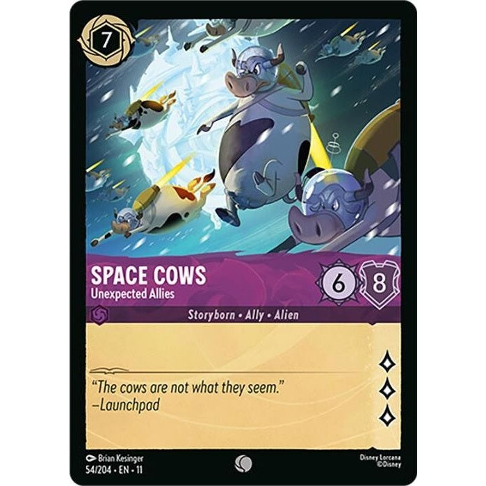 Space Cows - Unexpected Allies - 54/204 Common Disney Lorcana card from Winterspell, Near Mint Normal