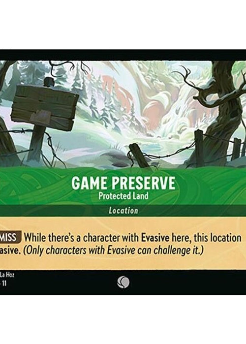 Game Preserve - Protected Land - 102/204 Common Disney Lorcana card from Winterspell, Near Mint Normal