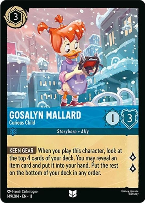 Gosalyn Mallard - Curious Child - 149/204 Uncommon Disney Lorcana card from Winterspell, Near Mint Normal