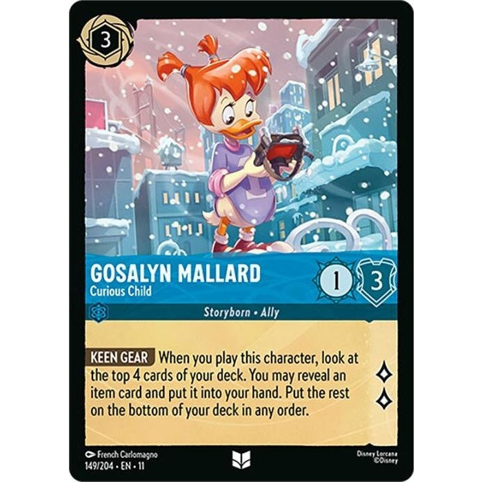 Gosalyn Mallard - Curious Child - 149/204 Uncommon Disney Lorcana card from Winterspell, Near Mint Normal