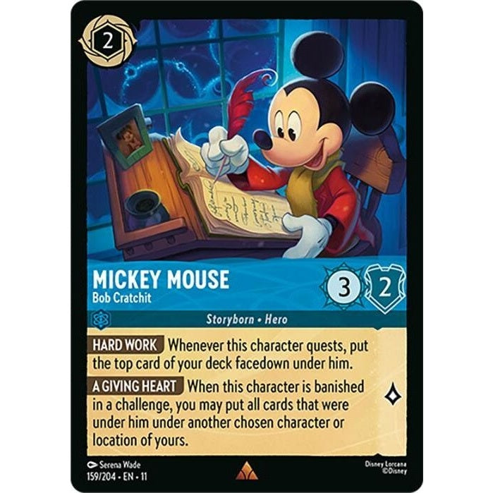 Mickey Mouse - Bob Cratchit - 159/204 Rare Disney Lorcana card from Winterspell, Near Mint Normal