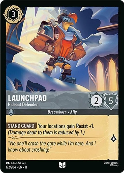 Launchpad - Hideout Defender - 172/204 Uncommon Disney Lorcana card from Winterspell, Near Mint Normal