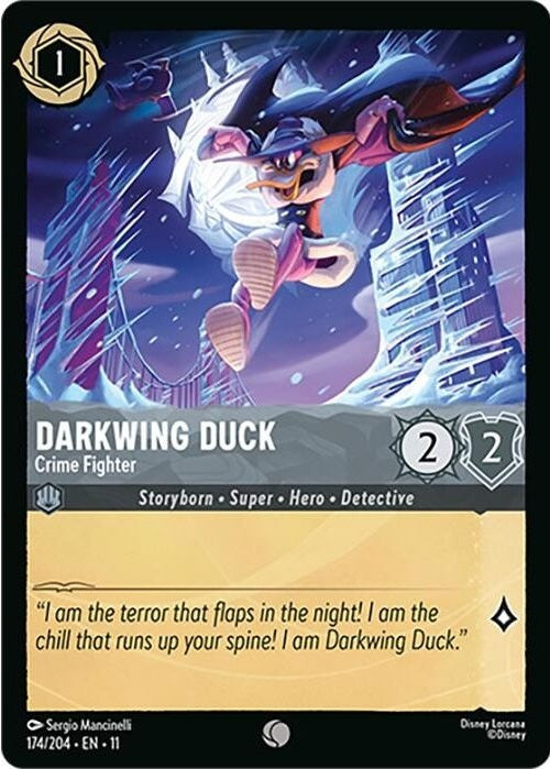 Darkwing Duck - Crime Fighter - 174/204 Common Disney Lorcana card from Winterspell, Near Mint Normal