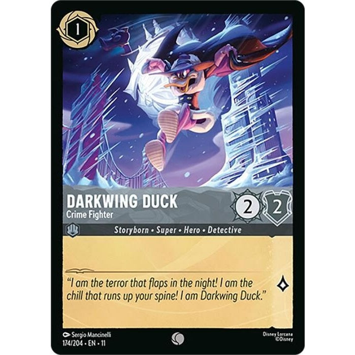 Darkwing Duck - Crime Fighter - 174/204 Common Disney Lorcana card from Winterspell, Near Mint Normal