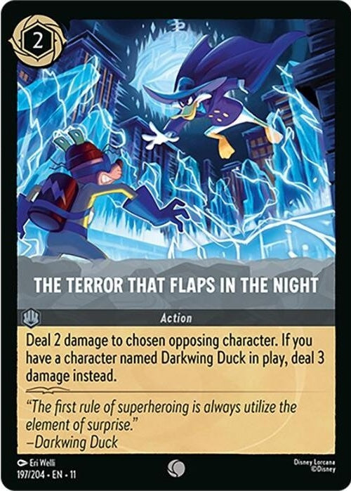 The Terror That Flaps in the Night - 197/204 Common Disney Lorcana card from Winterspell, Near Mint Normal