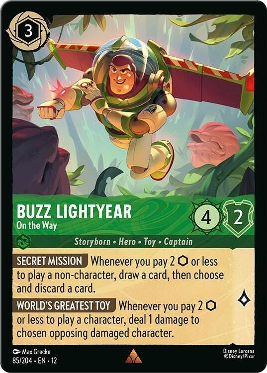 Buzz Lightyear - On the Way - 85/204 Rare Disney Lorcana card from Wilds Unknown, Near Mint Normal