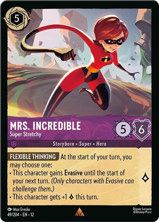 Mrs. Incredible - Super Stretchy - 49/204 Rare Disney Lorcana card from Wilds Unknown, Near Mint Normal