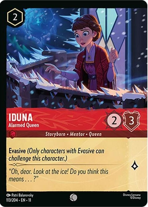 Iduna - Alarmed Queen (Foil) - 113/204 Common Disney Lorcana card from Winterspell, Near Mint Cold Foil
