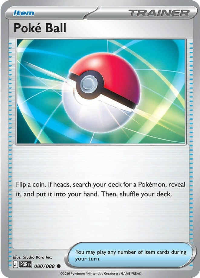 Poke Ball - 080/088 Common Pokémon card from Perfect Order, Near Mint Reverse Holofoil