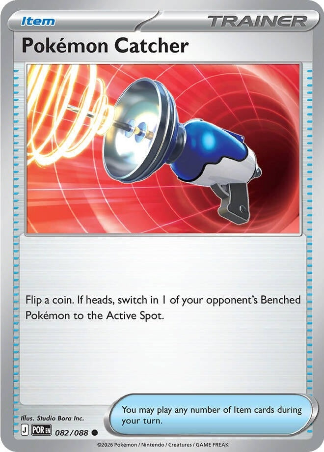 Pokemon Catcher - 082/088 Common Pokémon card from Perfect Order, Near Mint Reverse Holofoil