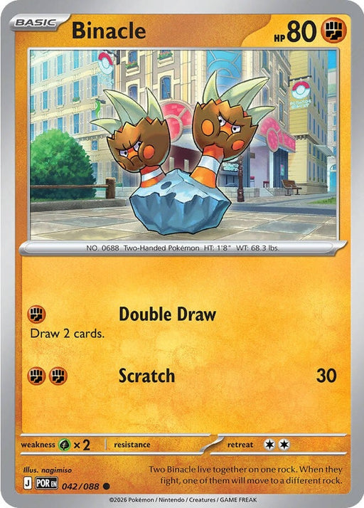 Binacle - 042/088 Common Pokémon card from Perfect Order, Near Mint Reverse Holofoil
